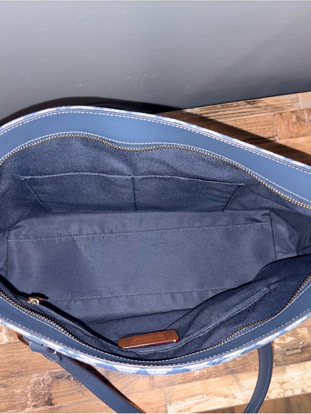 Coach Signature Denim Station Tote Bag in Blue - Picture 6 of 15